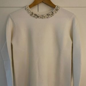 Ladies Angeleye Pearl Beaded Neckline Sweater - As New